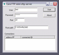 Core FTP Mini SFTP Server screenshot